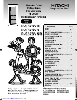 Preview for 1 page of Hitachi R-S31SVH Use And Care Instructions Manual