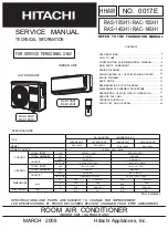 Предварительный просмотр 1 страницы Hitachi RAC-10SH1 Service Manual