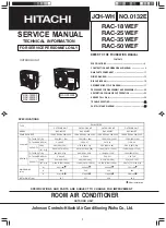 Preview for 1 page of Hitachi RAC-18WEF Service Manual