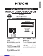 Hitachi RAC-18YH4 Operation Manual preview