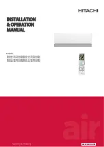 Hitachi RAC-AJ10PCASM Installation & Operation Manual preview