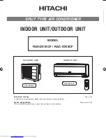 Предварительный просмотр 1 страницы Hitachi RAC-DX10CET Instruction Manual