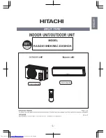 Preview for 1 page of Hitachi RAC-DX18HDK Instruction Manual