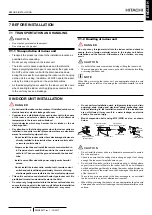 Предварительный просмотр 16 страницы Hitachi RAC-E50YHA Installation And Operation Manual