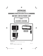 Предварительный просмотр 1 страницы Hitachi RAC-V10CDT Installation Manual