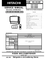 Preview for 1 page of Hitachi RAF-25QH8 Service Manual