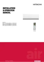 Предварительный просмотр 1 страницы Hitachi RAK-AJ10PCASV Installation & Operation Manual