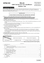 Hitachi RAM-112FPSQB Installation Manual preview