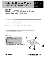 Предварительный просмотр 1 страницы Hitachi RB 14DL Technical Data And Service Manual