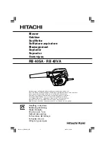 Предварительный просмотр 1 страницы Hitachi RB 40SA Handling Instructions Manual