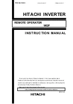 Hitachi REMOTE OPERATOR WOP Instruction Manual preview