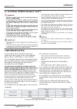 Preview for 14 page of Hitachi RPC-1.5FSN3 Installation And Operation Manual