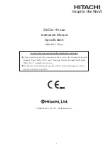 Hitachi S3ESL1 Instruction Manual And Specifications preview