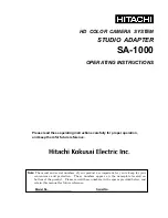 Hitachi SA-1000 Operating Instructions Manual preview