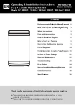 Hitachi SF-100XA Operating & Installation Instructions Manual preview