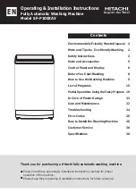 Hitachi SF-P100XAV Operating & Installation Instructions Manual preview