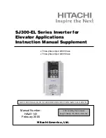 Hitachi SJ300-EL Series Instruction Manual Supplement preview