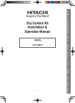 Preview for 1 page of Hitachi SPX-WDC7 Installation & Operation Manual