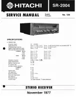 Preview for 1 page of Hitachi SR-2004 Service Manual