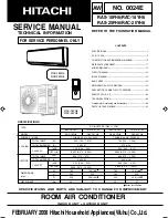 Hitachi Summit RAC-18YH6 Service Manual предпросмотр