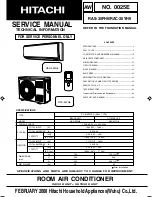 Preview for 1 page of Hitachi Summit RAC-35YH6 Service Manual