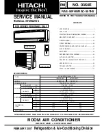 Предварительный просмотр 1 страницы Hitachi Summit RAC-50YH5 Service Manual