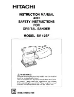 Preview for 1 page of Hitachi SV12SF - 4-3/8" Palm Grip Orbitalsander 1.4Amp 28 0 Instruction Manual