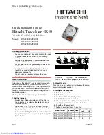 Preview for 1 page of Hitachi Travelstar 4K40 Quick Installation Manual