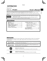 Preview for 1 page of Hitachi TT-251 User Manual