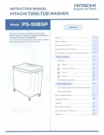 Preview for 1 page of Hitachi Twin-tub PS-99BSP Instruction Manual