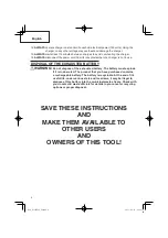 Предварительный просмотр 6 страницы Hitachi UC 18YFSL Instruction And Safety Manual