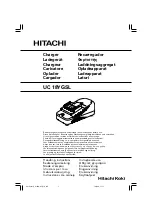 Hitachi UC 18YGSL Handling Instructions Manual preview