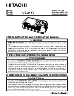 Hitachi UC 24YJ Safety Instructions And Instruction Manual предпросмотр