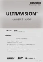 Preview for 1 page of Hitachi ULTRAVISION 49C60 Owner'S Manual