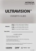 Hitachi ULTRAVISION C43L7 Owner'S Manual предпросмотр