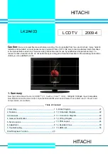 Preview for 1 page of Hitachi UltraVision L42A403 Manual