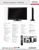 Preview for 1 page of Hitachi UltraVision P50V702 Specifications