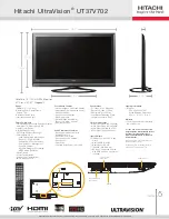 Hitachi UltraVision UT37V702 Specifications preview