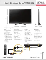 Hitachi UT32X802 - 32" LCD Flat Panel Display Specifications preview