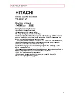 Hitachi VT-DX815A Owner'S Manual предпросмотр