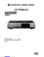 Предварительный просмотр 1 страницы Hitachi VT-F770E Instruction Manual