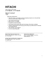 Hitachi VT-FX530A Owner'S Manual preview