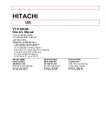 Hitachi VT-FX610A Owner'S Manual preview