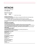 Hitachi VT-FX614A Owner'S Manual preview