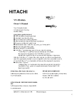 Hitachi VT-FX616A Owner'S Manual preview