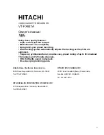 Preview for 1 page of Hitachi VT-FX621A Owner'S Manual