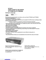 Hitachi VT-FX631A Owner'S Manual preview