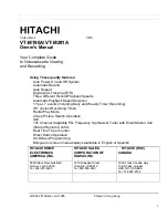 Предварительный просмотр 1 страницы Hitachi VT-M190A Owner'S Manual