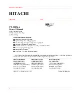 Hitachi VT-M294A Owner'S Manual preview