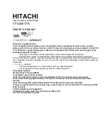 Hitachi VT-UX617A Owner'S Manual preview